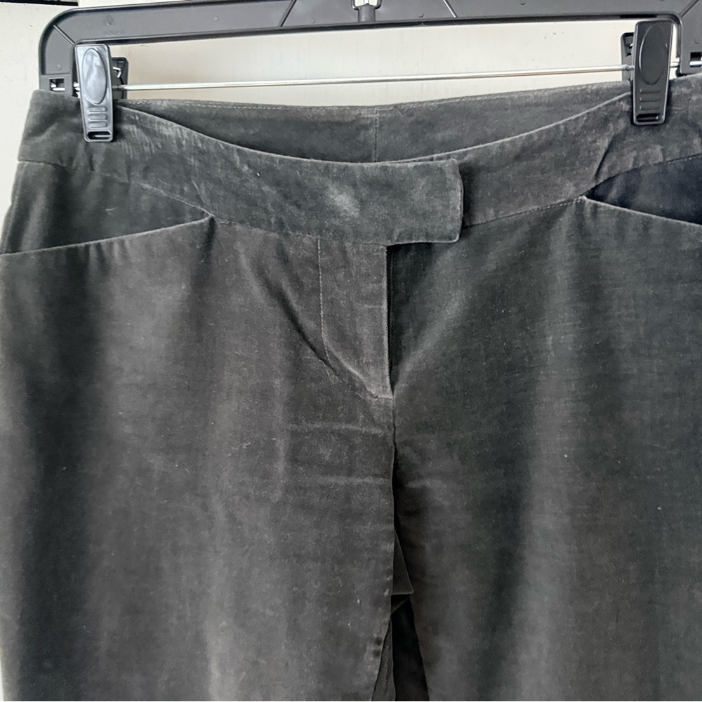 Stylish velvety charcoal grey cotton boot cut / flare Pants - Picture 3 of 4